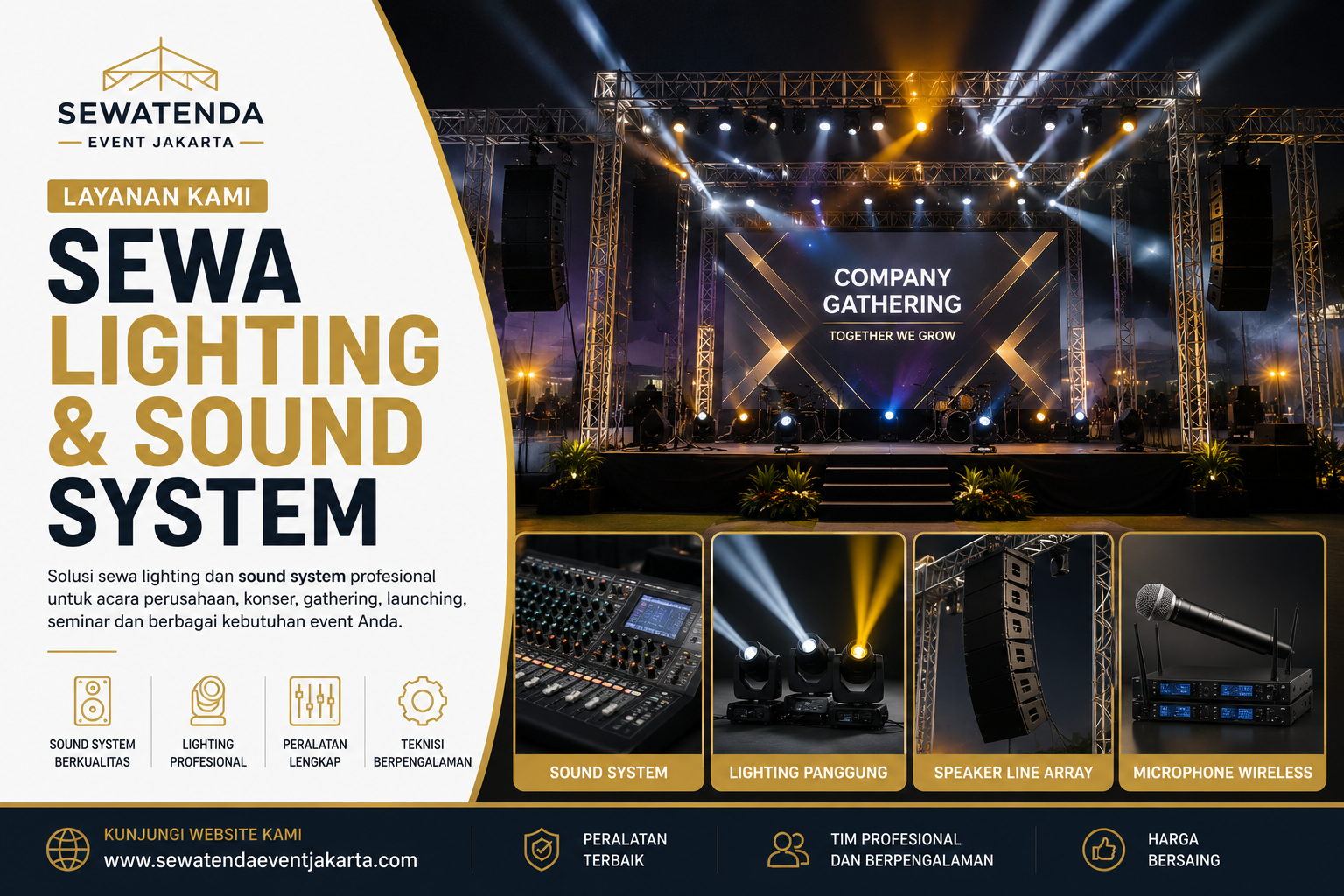 Sewa Tenda Jakarta & Jabodetabek sewa lighting dan sound system
