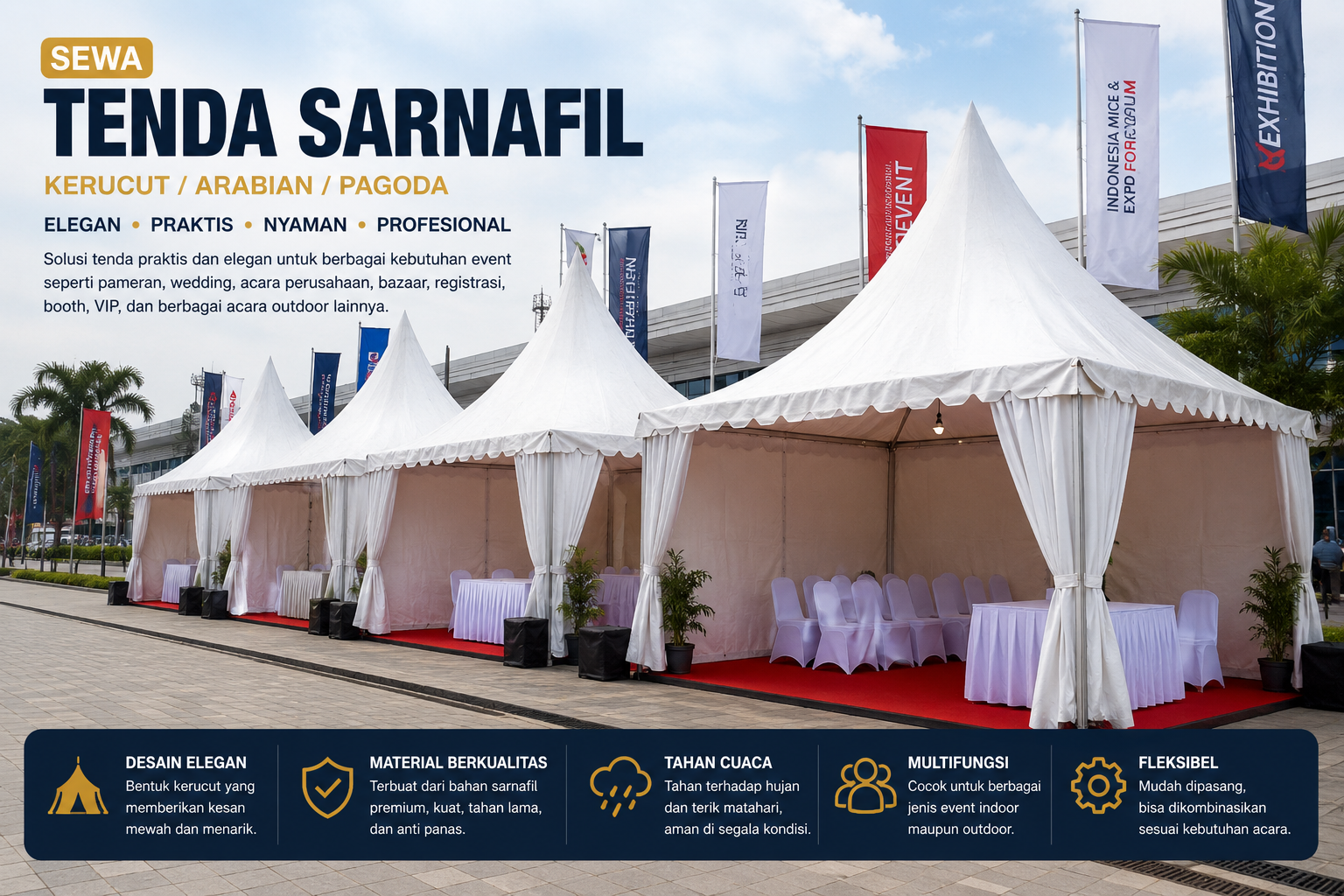Sewa Tenda Jakarta & Jabodetabek sewa tenda sarnafil tenda kerucut jabodetabek